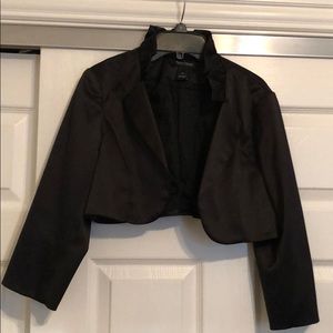 Black Satin Crop Jacket